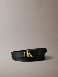 Calvin Klein חגורה קלווין קליין Facet Buckle Pebble 25mm Belt נשים - קלווין קליין - Black
