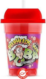 Warheads Boba strawberries wareheads משקה בובה חמוץ וורהאדס
