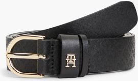 TOMMY HILFIGER חגורה טומי הילפיגר Monogram Debossed Leather נשים