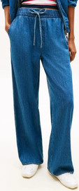 TOMMY HILFIGER גינס טומי הילפיגר Chambray Denim Loose Drawstring Trousers נשים - טומי הילפיגר - Blue