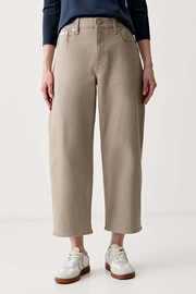 Calvin Klein גינס קלווין קליין Cropped Barrel Jeans נשים - קלווין קליין - Brown