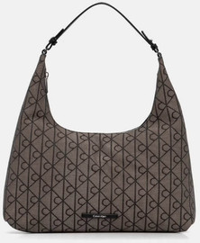 Calvin Klein תיק קלווין קליין Emblem Jacquard Shoulder Bag נשים - קלווין קליין - Brown