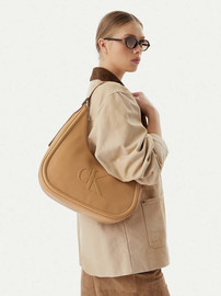 Calvin Klein תיק קלווין קליין Bold Crescent Bag נשים - קלווין קליין - Brown