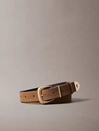 Calvin Klein חגורה קלווין קליין HW End Tip Buckle Suede 30mm Belt נשים - קלווין קליין - Brown