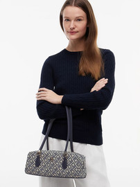TOMMY HILFIGER תיק טומי הילפיגר Textile Jacquard Rectangular Shoulder נשים - טומי הילפיגר - Blue
