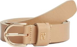 TOMMY HILFIGER חגורה טומי הילפיגר Essential TH Monogram Leather נשים - טומי הילפיגר - Brown