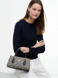 TOMMY HILFIGER תיק טומי הילפיגר Jacquard Crossbody Satchel נשים - טומי הילפיגר - Blue