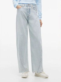 TOMMY HILFIGER גינס טומי הילפיגר Twisted Seam Mid Rise Barrel נשים - טומי הילפיגר - Blue