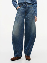 TOMMY HILFIGER גינס טומי הילפיגר Twisted Seam Mid Rise Barrel נשים - טומי הילפיגר - Blue