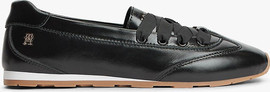 TOMMY HILFIGER נעלי טומי הילפיגר Monogram Leather Ballet Trainers נשים - טומי הילפיגר - Black
