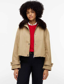 TOMMY HILFIGER ג'קט טומי הילפיגר Faux Fur Collar Oversized Bomber נשים