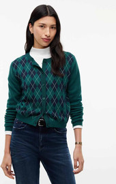TOMMY HILFIGER סווטשירט טומי הילפיגר Argyle Crew Neck Cardigan נשים