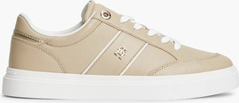 TOMMY HILFIGER נעלי טומי הילפיגר Pebble Grain Leather Cupsole Trainers נשים