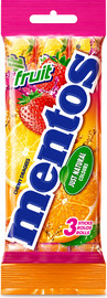 מנטוס Mentos Fruit – סוכריות לעיסה בטעמי פירות | מארז 3 גלילים
