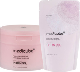 MEDICUBE PDRN רפידות טונר ג׳ל קולגן ורוד