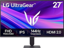 LG מסך מחשב גיימינג LG UltraGear 27G411A-B גודל 27 אינץ' פאנל IPS קצב רענון 144Hz - צבע שחור