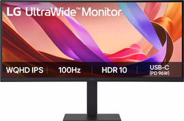 LG מסך מחשב קעור 34" WQHD ‏LG אל ג'י UltraWide IPS 34U650A-B