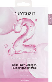 numbuzin מסכת בד למיצוק העור PDRN Rose וקולגן מספר 2