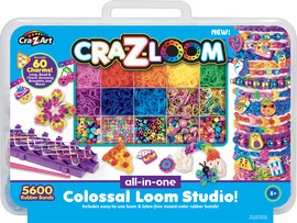 Cra-Z-Art קרייזי לום - ערכת יצירה צמידים המכילה 6500 גומיות צבעוניות במזוודה מבית Cra-Z-Art