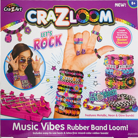 Cra-Z-Art קרייזי לום - ערכת ליצירת צמידים מגומיות צבעוניות עם תליונים מוזיקליים מבית Cra-Z-Art