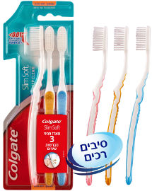 קולגייט מברשת שיניים סלים סופט לניקוי עדין ועמוק