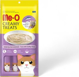 ME-O מארז 4 יחידות מיאו לחתול | מעדן קרם טונה וצדפות | 60 גרם