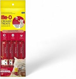 ME-O מארז 4 יחידות מיאו לחתול | מעדן קרם טונה ועגבניות | 60 גרם