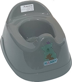 בייבי מישל סיר לילה אנטומי NANNY עם מגן מונע התזה - אפור