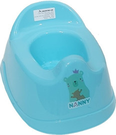 בייבי מישל סיר לילה אנטומי NANNY עם מגן מונע התזה - כחול