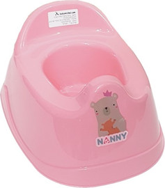 בייבי מישל סיר לילה אנטומי NANNY עם מגן מונע התזה - ורוד