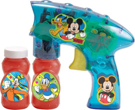 BS Toys אקדח בועות סבון עם 2 בקבוקי נוזל ואורות - מיקי מאוס (מגוון צבעים)