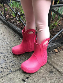Crocs Crocs Rain Boot Kids - מגפי גשם לילדים קרוקס בצבע ורוד קנדי