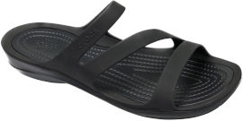Crocs Crocs Swiftwater Sandal - כפכפים לנשים קרוקס רצועות בצבע שחור/שחור