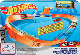 Hot Wheels מסלול מכוניות מירוץ מהיר Action עם מכונית פעלולים ומשגר