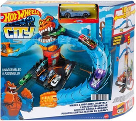Hot Wheels הוט ווילס - מארז מסלול עם גורילה תוקפת