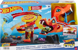 Hot Wheels הוט ווילס מסלול מכוניות קוברה תוקף חנות פיצה