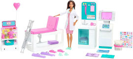 Barbie ברבי במרפאה עם ערכת גבס ו 30 אביזרים מסדרת 'את יכולה להיות כל מה שתרצי'