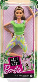 Mattel בובת ברבי גמישה חולצה ירוקה - Barbie