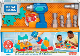 Mega Bloks מגה בלוקס מארז בנייה עם מברגה - Mega Bloks Lil Building Drill Set