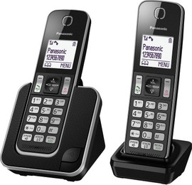 Panasonic טלפון אלחוטי בעברית עם שלוחה Panasonic פנסוניק KX-TGD312MBB