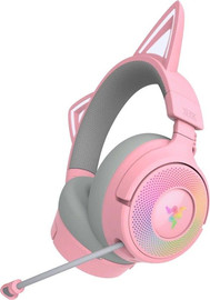 Razer אוזניות גיימינג אלחוטיות Razer Kraken Kitty V3 Pro בצבע Quartz