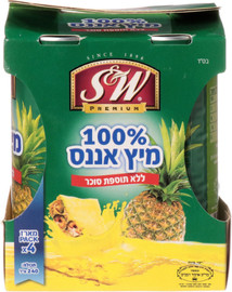 S&W רביעיית מיץ אננס ללא תוספת סוכר
