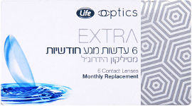 לייף EXTRA עדשות מגע חודשיות סיליקון הידרוג'ל  8.50-