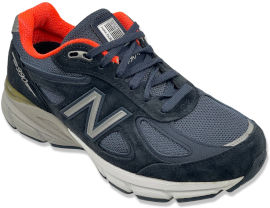 New Balance 990V4 נעלי נוחות רחבות במיוחד תוצרת ארה"ב נייבי/כתום