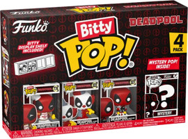 Anime Market Funko Bitty Pop! – מארז Deadpool 4 דמויות מיני | Deadpool | כולל דמות מסתורין ותצוגה אקרילית ניתנת לערימה
