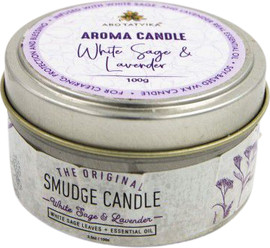Decorado נר בפחית מכסה WHITE SAGE & LAVENDER