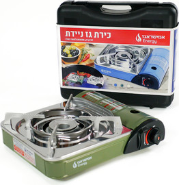 אמישראגז כירת גז ניידת צבע ירוק משופרת 220 גרם מבית אמישראגז