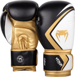 VENUM כפפות אגרוף Venum Boxing Gloves Contender 2.0 – Black/White-Gold 14OZ