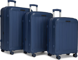 Camel Mountain Camel Mountain® Infinity Set Of Three 20 Inch 24 Inch and 28 Inch סט מזוודות - כחול כהה