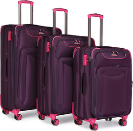 Camel Mountain Camel Mountain® Titan סט 3 – ערכת המזוודות האידיאלית לחופשות ונסיעות - סגול סחלב